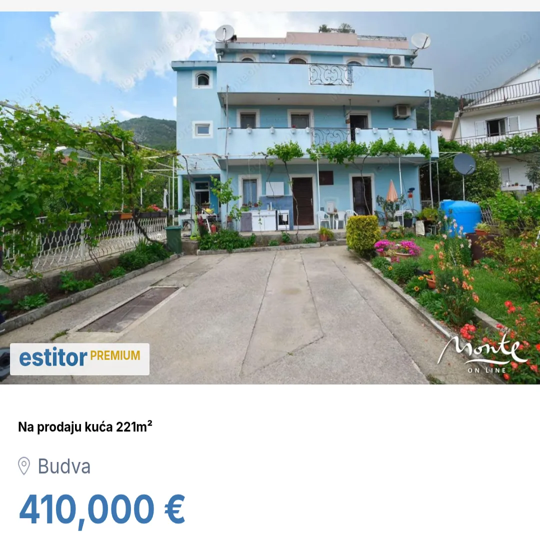 Prodaja, kuća, 221m², Budva, Crna Gora
