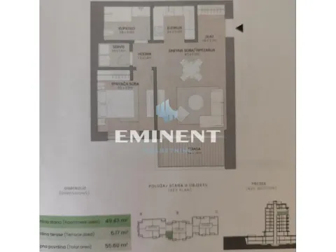 Prodaja, dvosoban stan, 56m², Novi Beograd Blok 67, Novi Beograd Sve Podlokacije - image 13