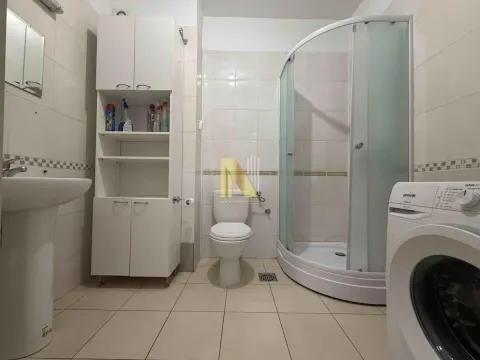 Kupatilo opremljeno tuš kabinom, umivaonikom, toaletom i veš mašinom. - image 8