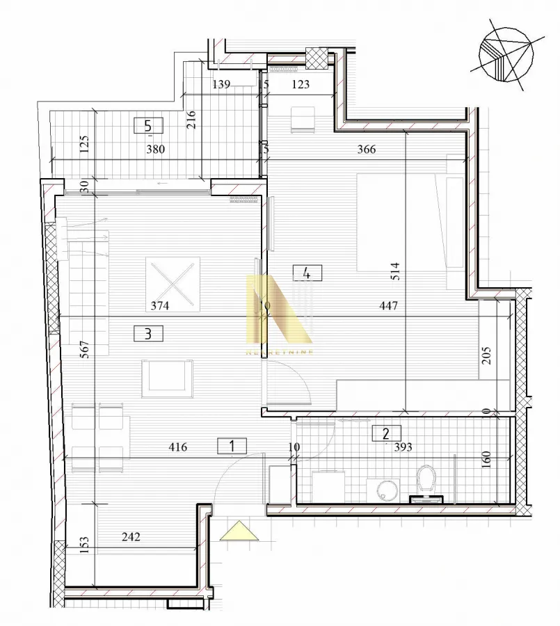 Prodaja, dvosoban stan, 55m², Centar, Novi Sad