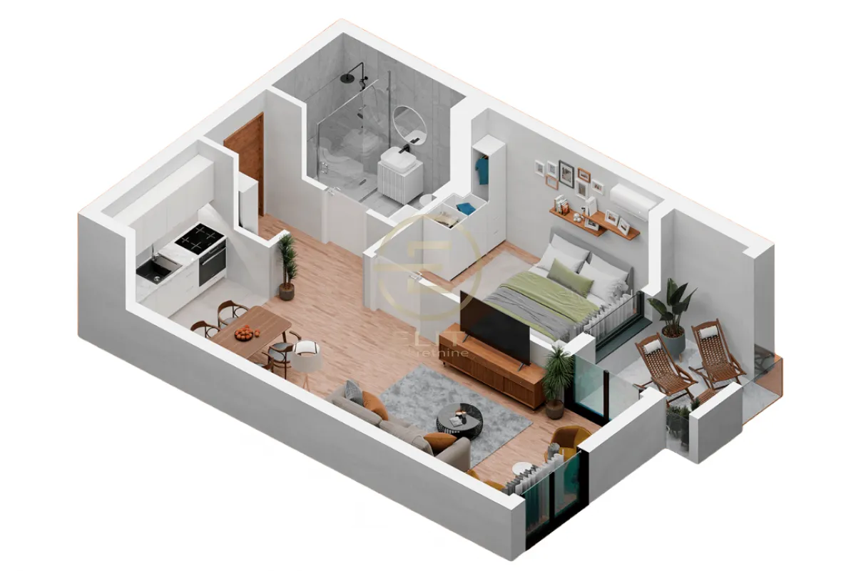 Sale, two bedroom apartment, 41m², Podbara, Novi Sad Sve Podlokacije