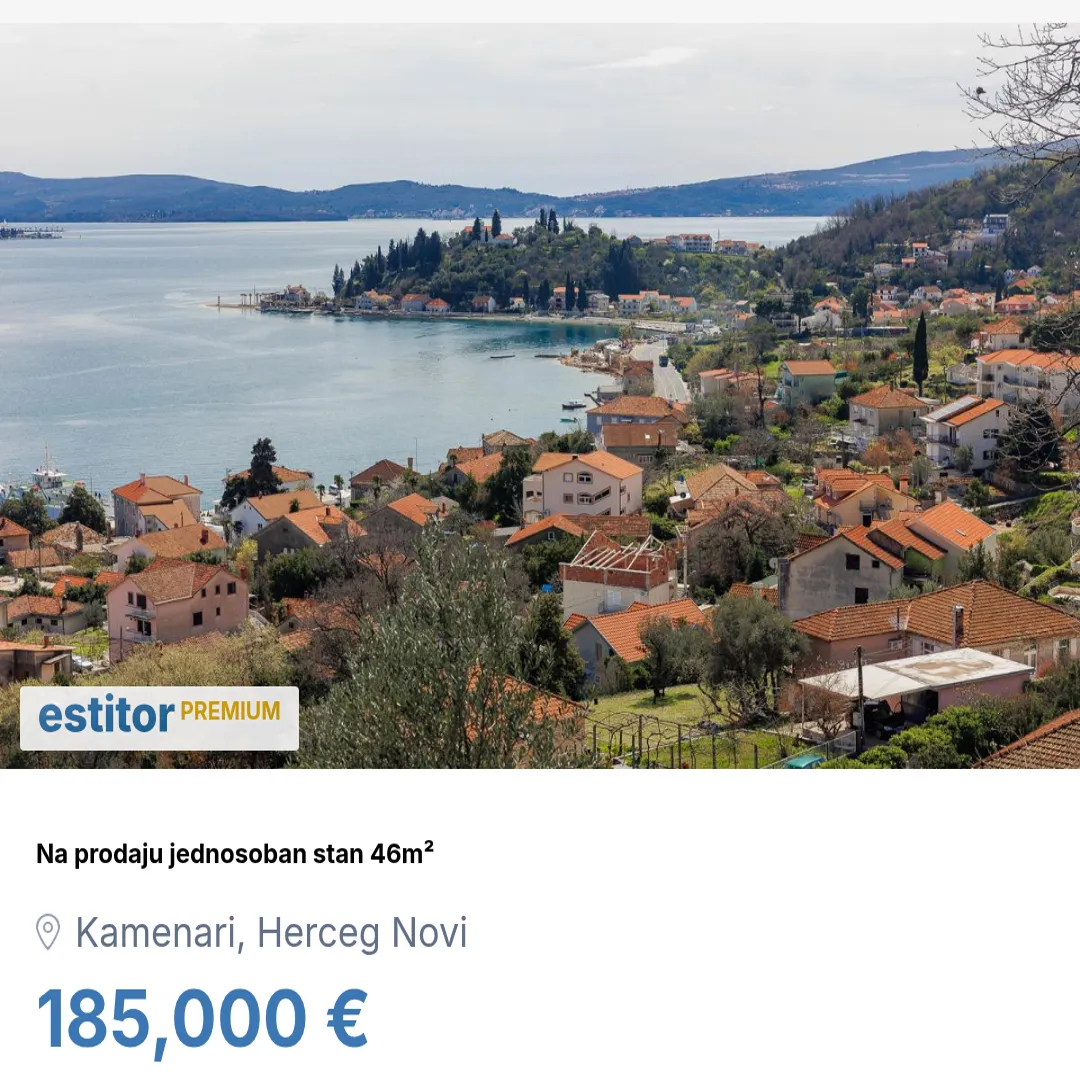 Prodaja, jednosoban stan, 46m², Kamenari, Herceg Novi