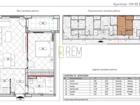 Sale, one bedroom apartment, 45m², Đuraševići, Tivat - image 9