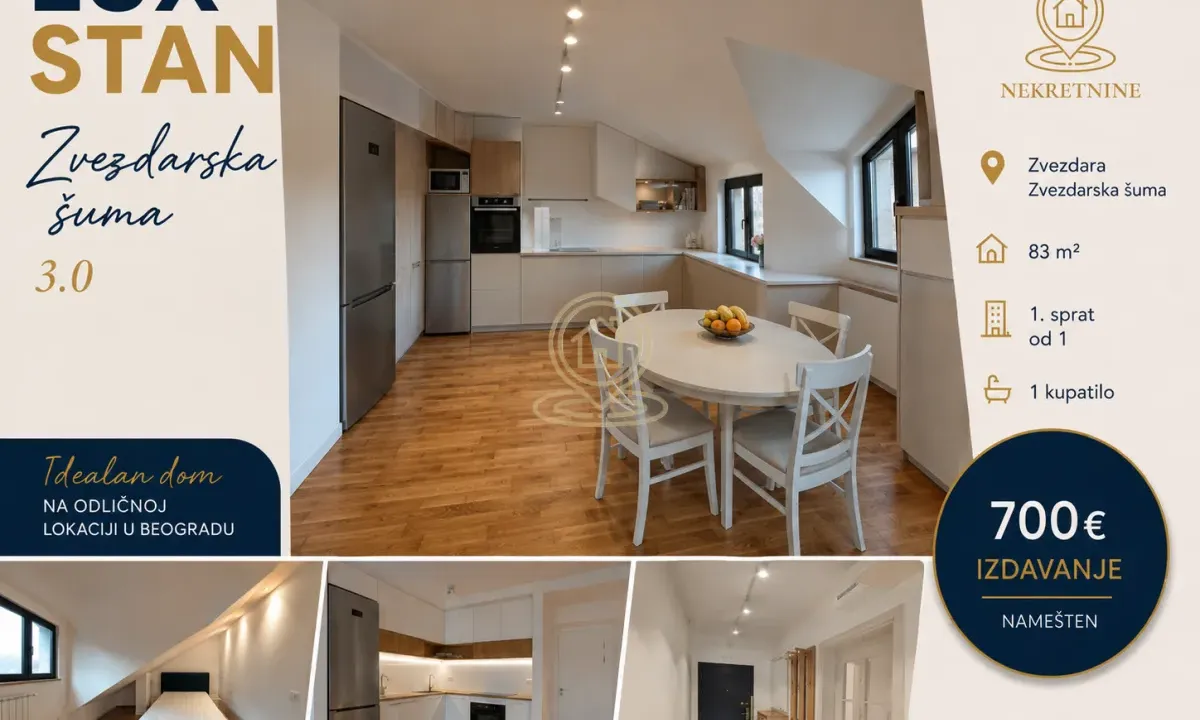 Rent, three bedroom apartment, 83m², Zvezdarska Šuma, Zvezdara Sve Podlokacije