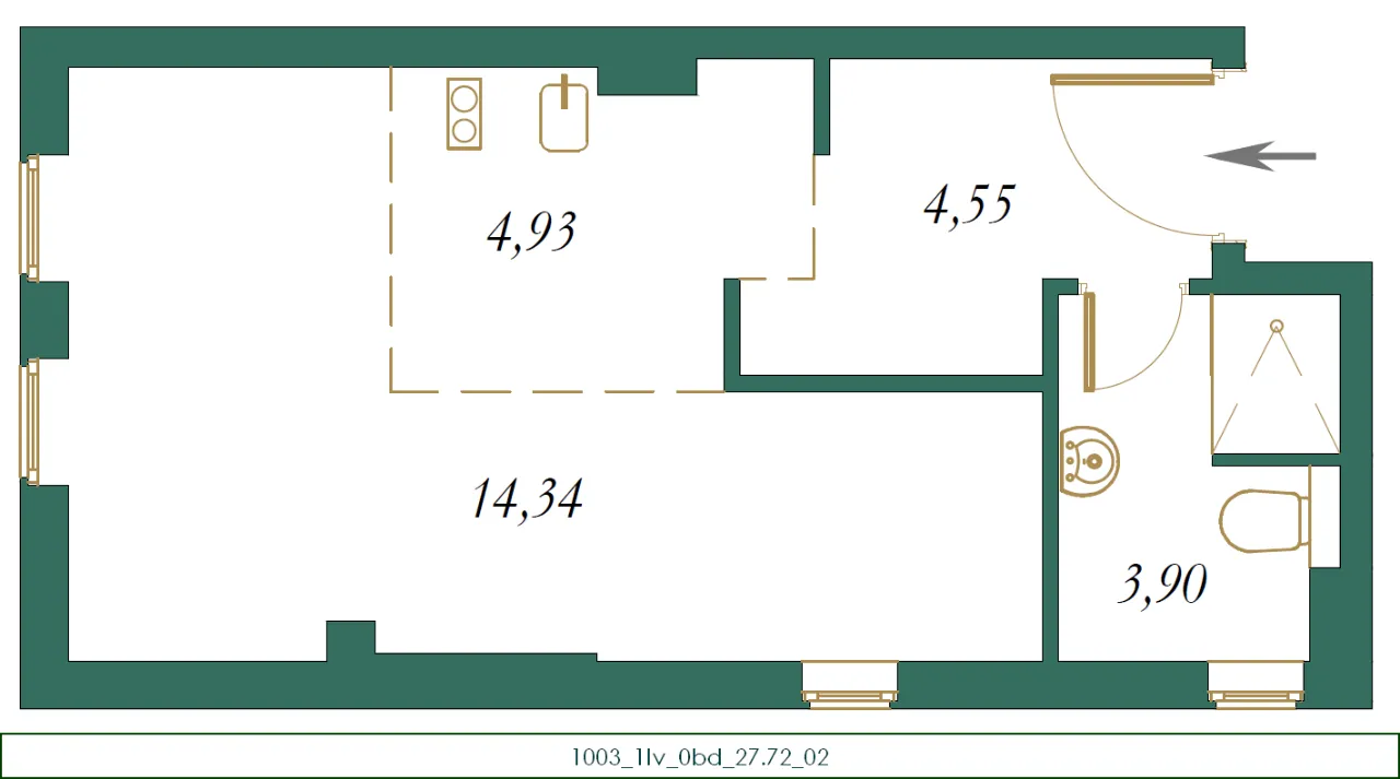 Prodaja, garsonjera, 27m², Centar, Kolašin