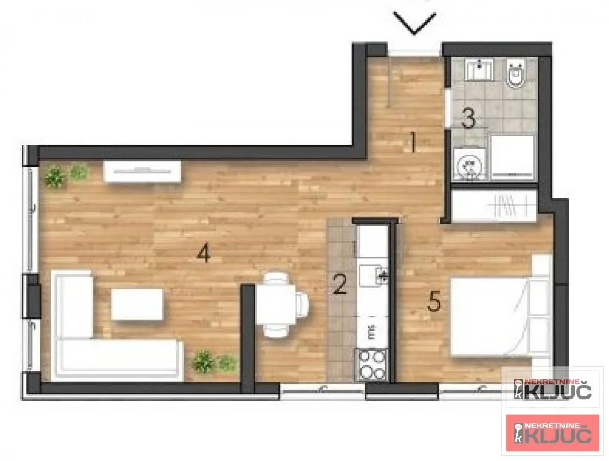 Sale, two bedroom apartment, 44m², Telep, Novi Sad Sve Podlokacije