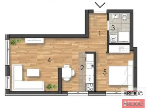 Sale, two bedroom apartment, 44m², Telep, Novi Sad Sve Podlokacije - image 1