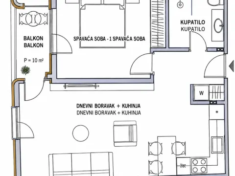 Prodaja, jednosoban stan, 51m², Šušanj, Bar - image 2