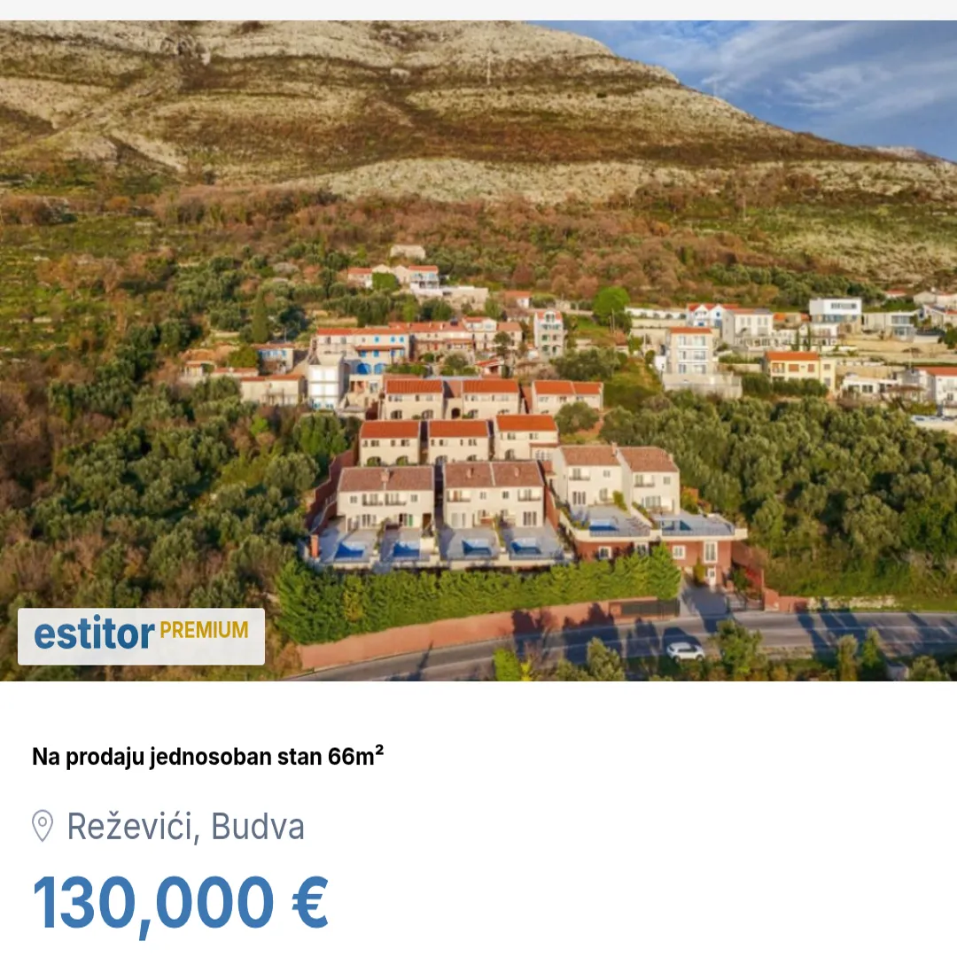 Prodaja, jednosoban stan, 66m², Reževići, Budva