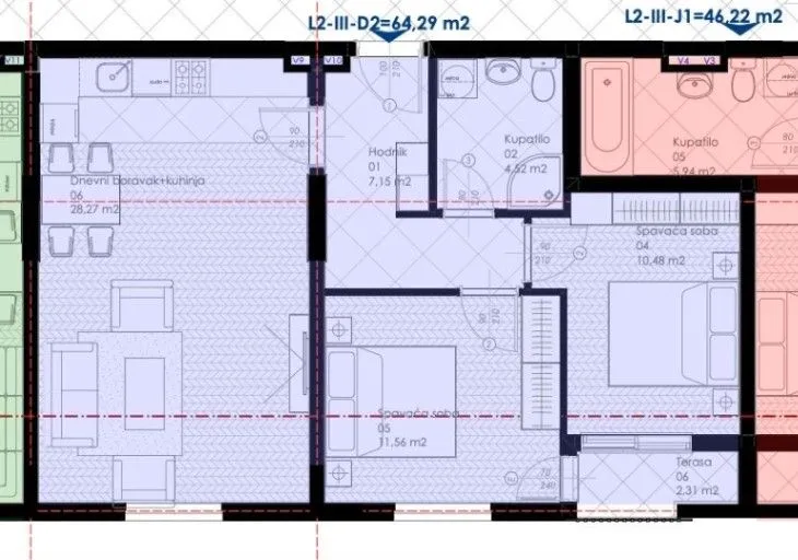 Stan na dan, dvosoban stan, 65m2, Zabjelo, Podgorica