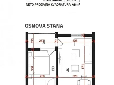Prodaja, dvosoban stan, 43m², Zabjelo, Podgorica - image 3