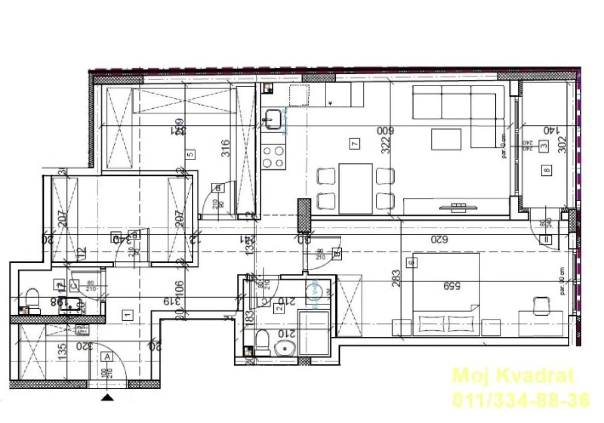 Sale, three bedroom apartment, 75m², Autokomanda, Voždovac Sve Podlokacije