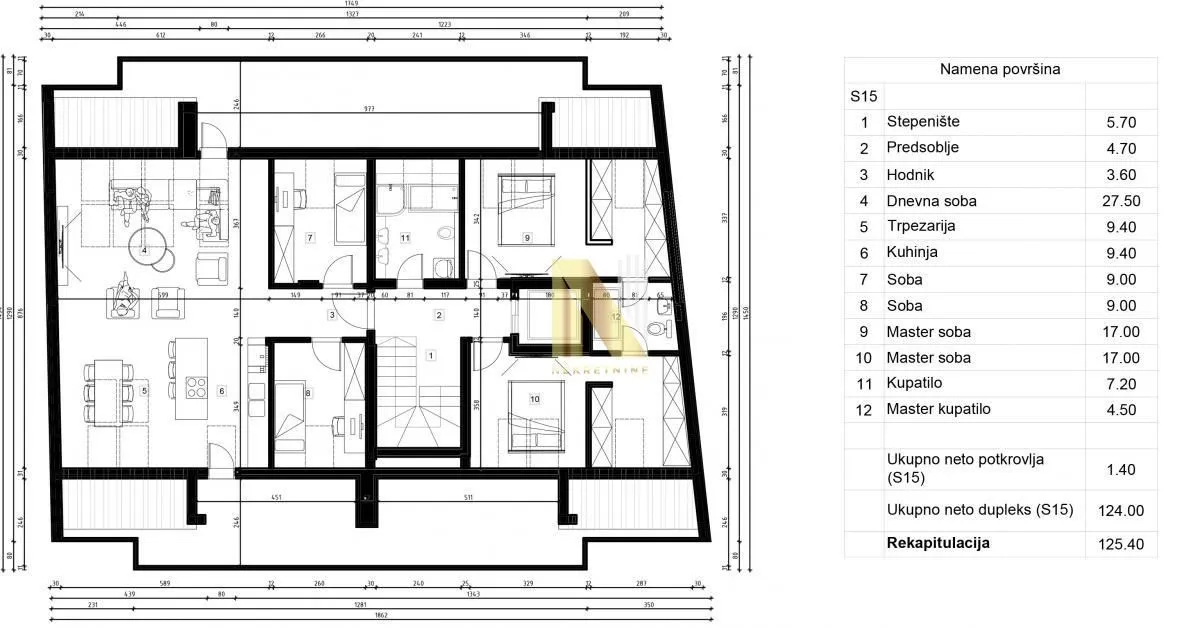Prodaja, četvorosoban stan, 125m², Grbavica, Novi Sad Sve Podlokacije