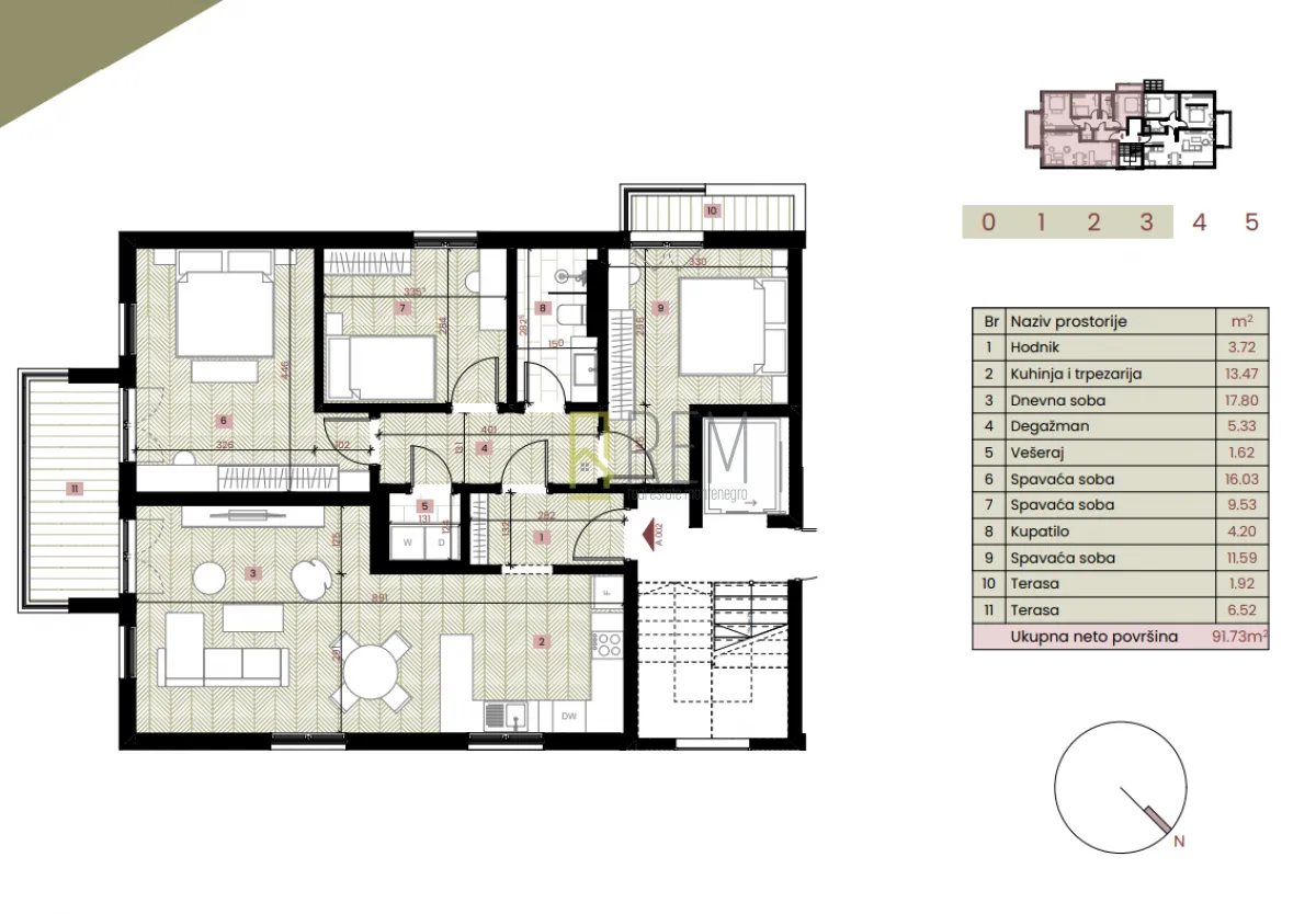 Prodaja, dvosoban stan, 77m², Gorica C, Podgorica