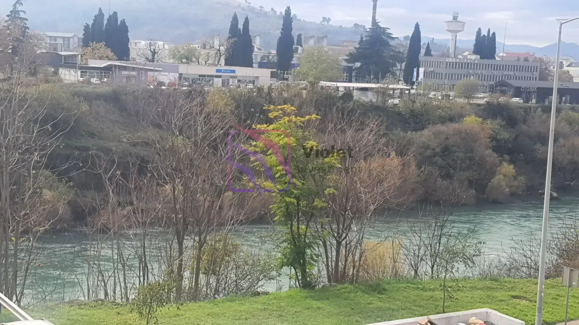 View of the river and surrounding landscape from the property.
