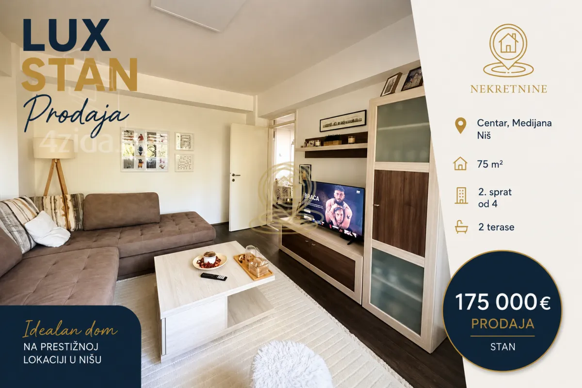 Prodaja, trosoban stan, 75m², Medijana, Niš