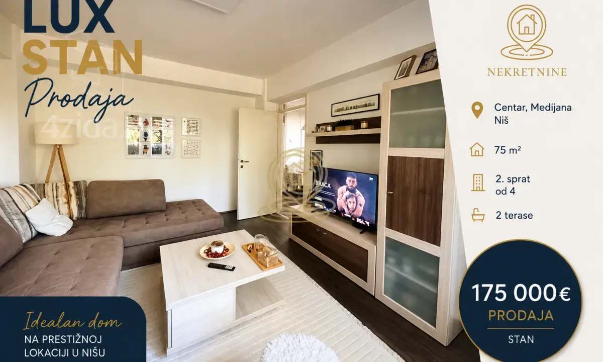 Prodaja, trosoban stan, 75m², Medijana, Niš