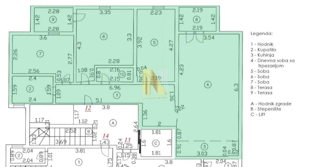 Rent, four bedroom apartment, 78m², Telep, Novi Sad Sve Podlokacije