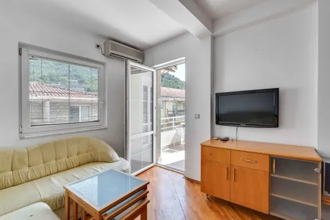 Living room with a sofa, TV cabinet, and access to the terrace. - image 11