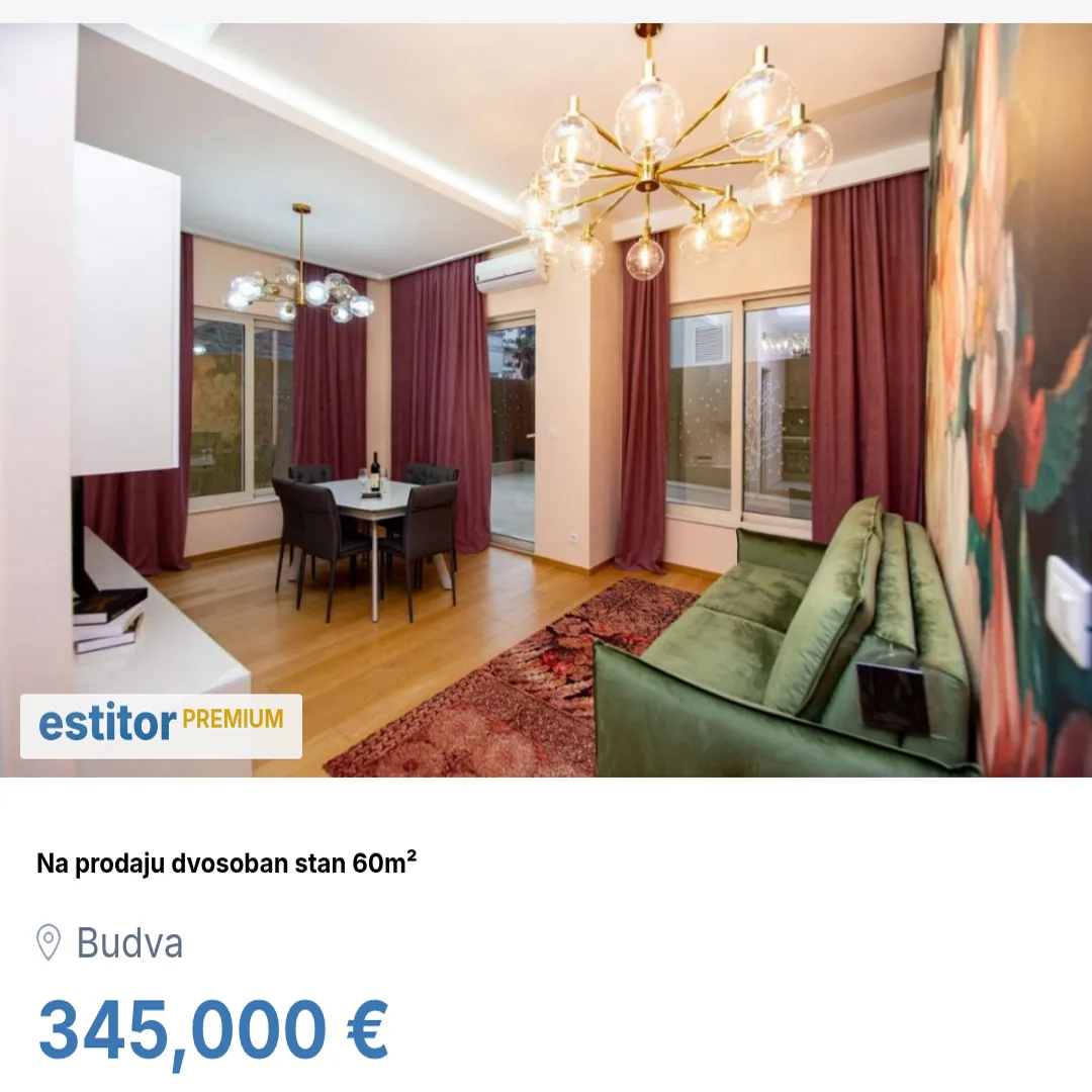 Prodaja, dvosoban stan, 60m², Budva, Crna Gora