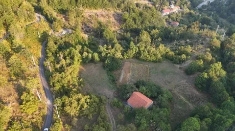 Pogled iz vazduha na imanje sa kućom i okolnim zelenilom. - image 8