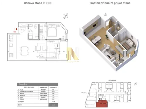 Prodaja, dvosoban stan, 44m², Petrovaradin, Novi Sad - image 3