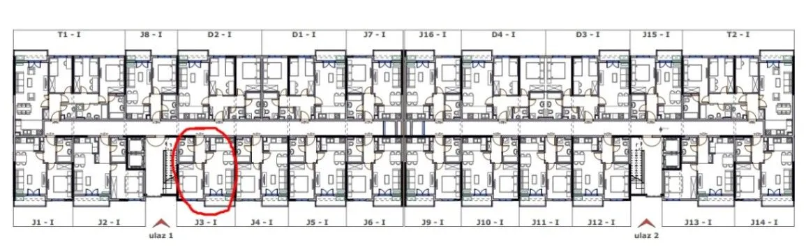Prodaja, jednosoban stan, 41m², Stari Aerodrom, Podgorica