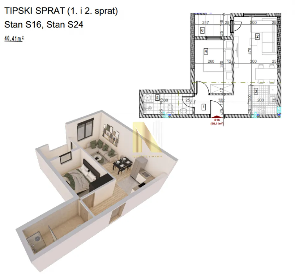 Prodaja, jednosoban stan, 40m², Sremska Kamenica, Petrovaradin