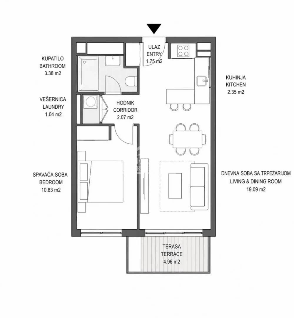 Sale, two bedroom apartment, 45m², Julino Brdo, Beograd