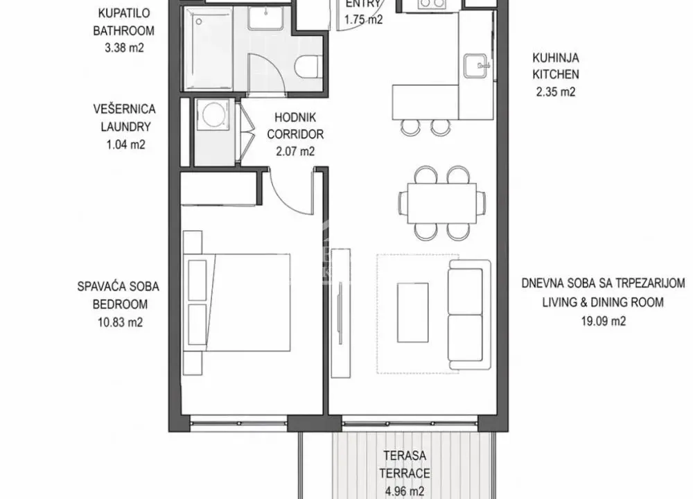 Sale, two bedroom apartment, 45m², Julino Brdo, Beograd