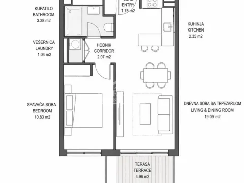 Sale, two bedroom apartment, 45m², Julino Brdo, Beograd - image 1