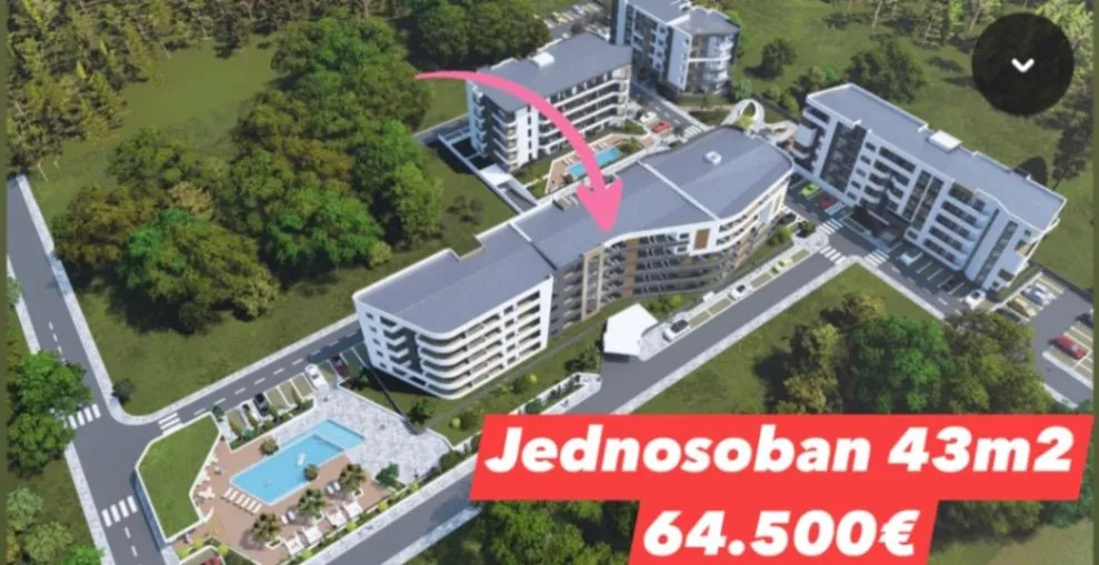 Sale, one bedroom apartment, 43m², Velika Plaža, Ulcinj