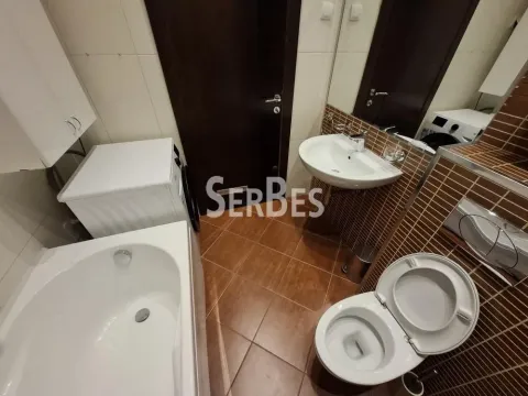 Kupatilo opremljeno kadom, umivaonikom, WC šoljom i veš mašinom. - image 13