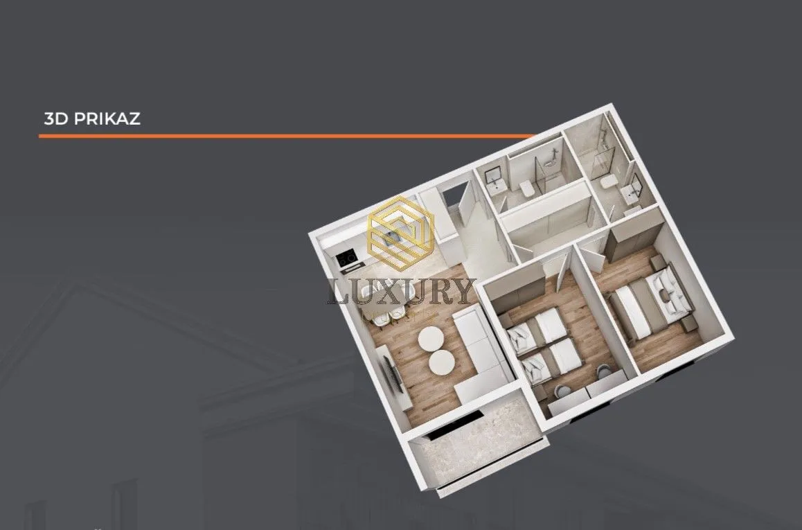 Prodaja, dvosoban stan, 67m², Gornja Gorica, Podgorica