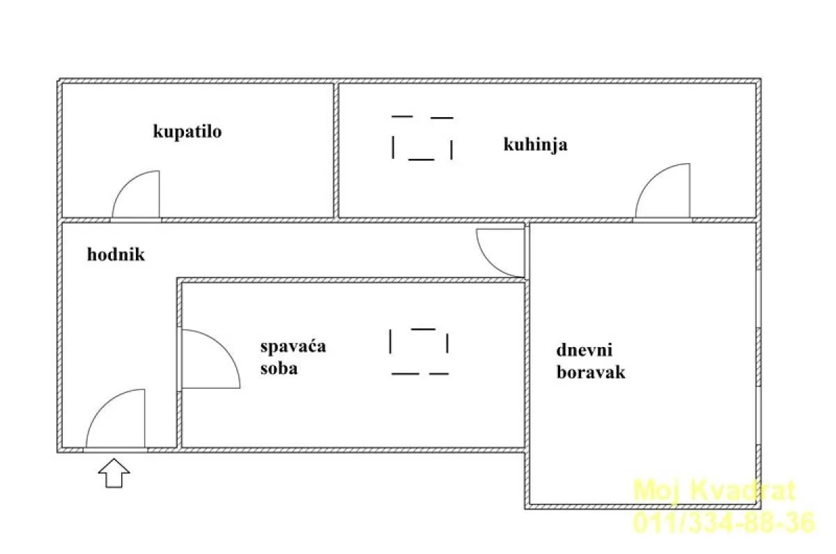 Sale, two bedroom apartment, 50m², Čukarica, Beograd