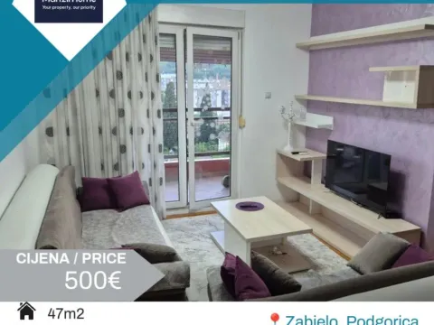 Izdavanje, jednosoban stan, 47m², Zabjelo, Podgorica