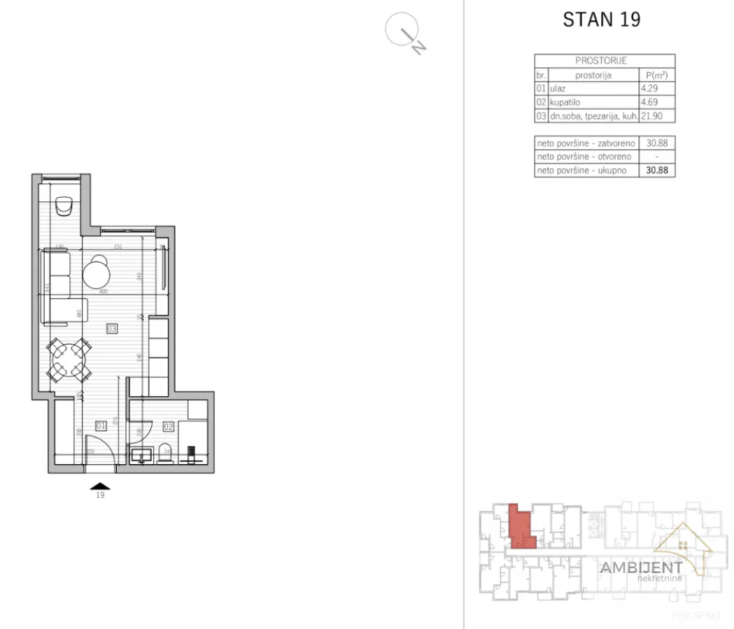 Prodaja, jednosoban stan, 30m², Nova Pazova, Stara Pazova