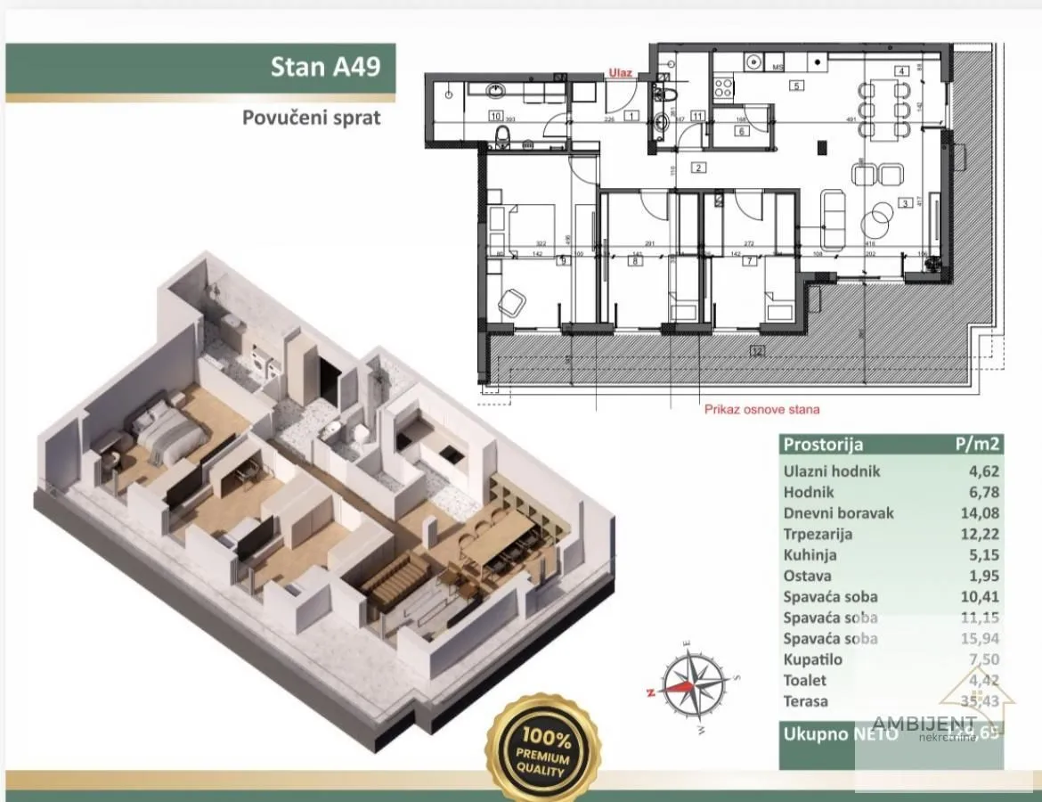 Prodaja, trosoban stan, 129m², Stari Banovci, Stara Pazova