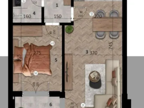 Sale, one bedroom apartment, 46m², Ilino, Bar - image 2