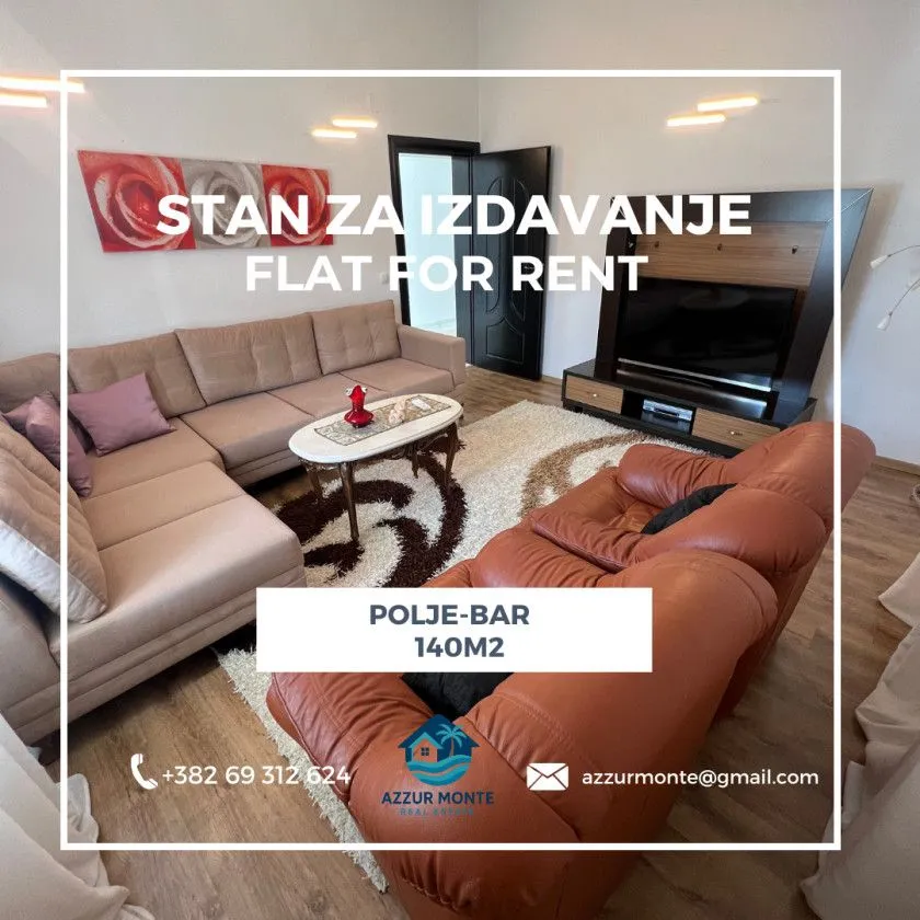 Rent, apartment, 140m², Polje, Bar