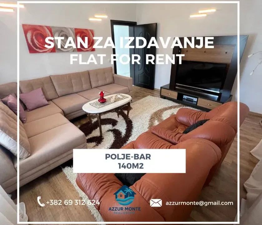 Izdavanje, stan, 140m², Polje, Bar