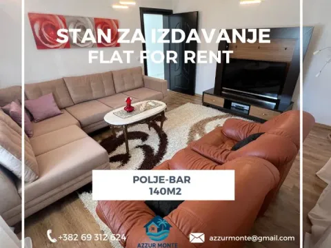 Rent, apartment, 140m², Polje, Bar