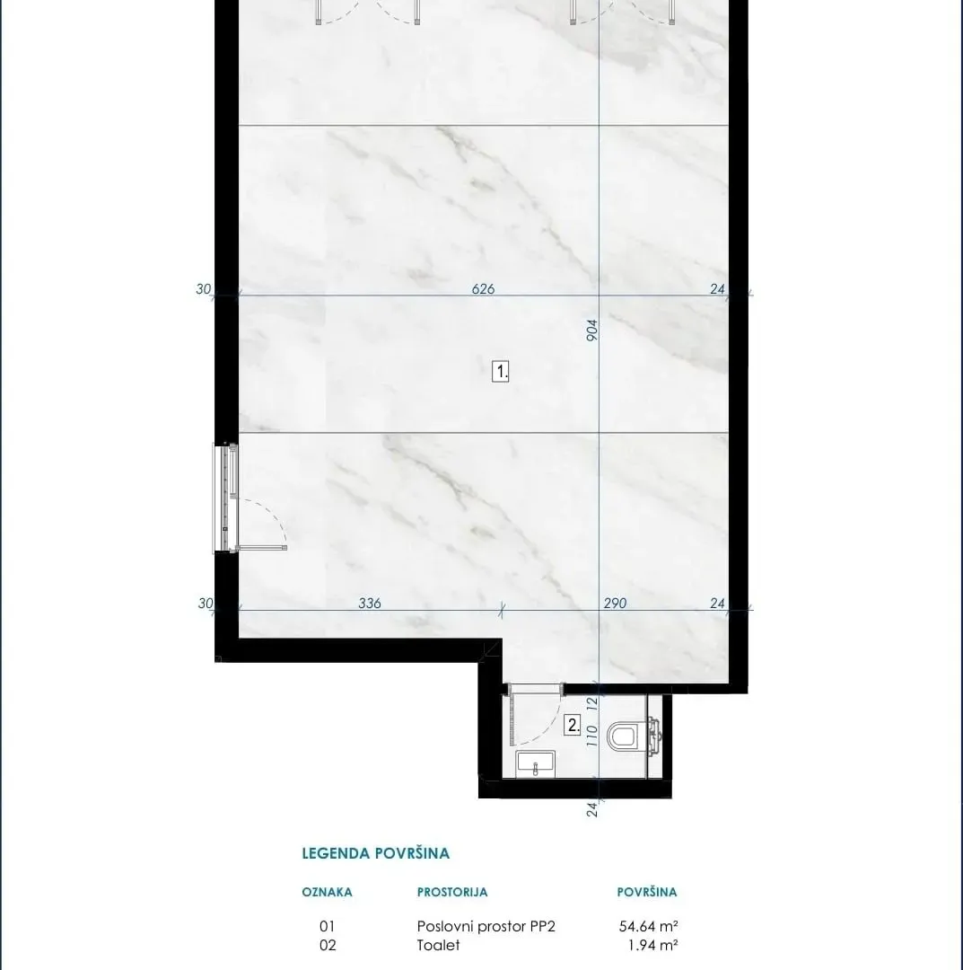 Sale, office space, 56m², Dahna, Podgorica