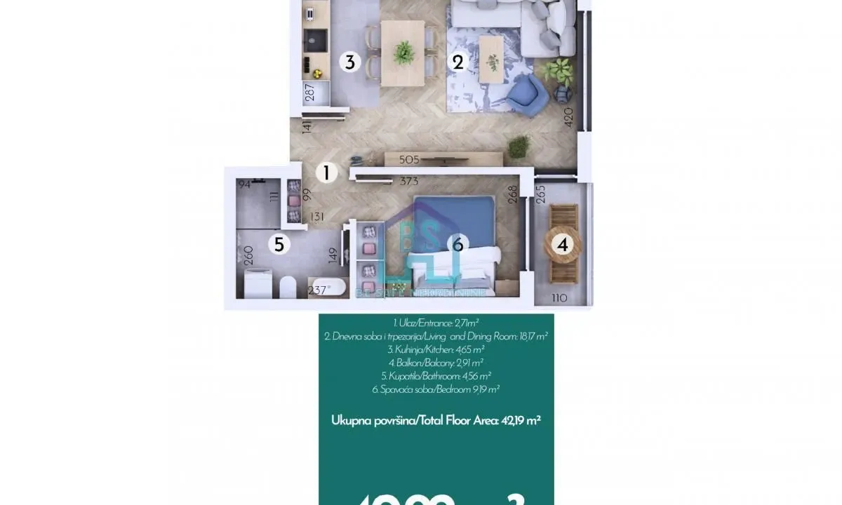 Sale, one bedroom apartment, 41m², Veternička rampa, Novi Sad Sve Podlokacije