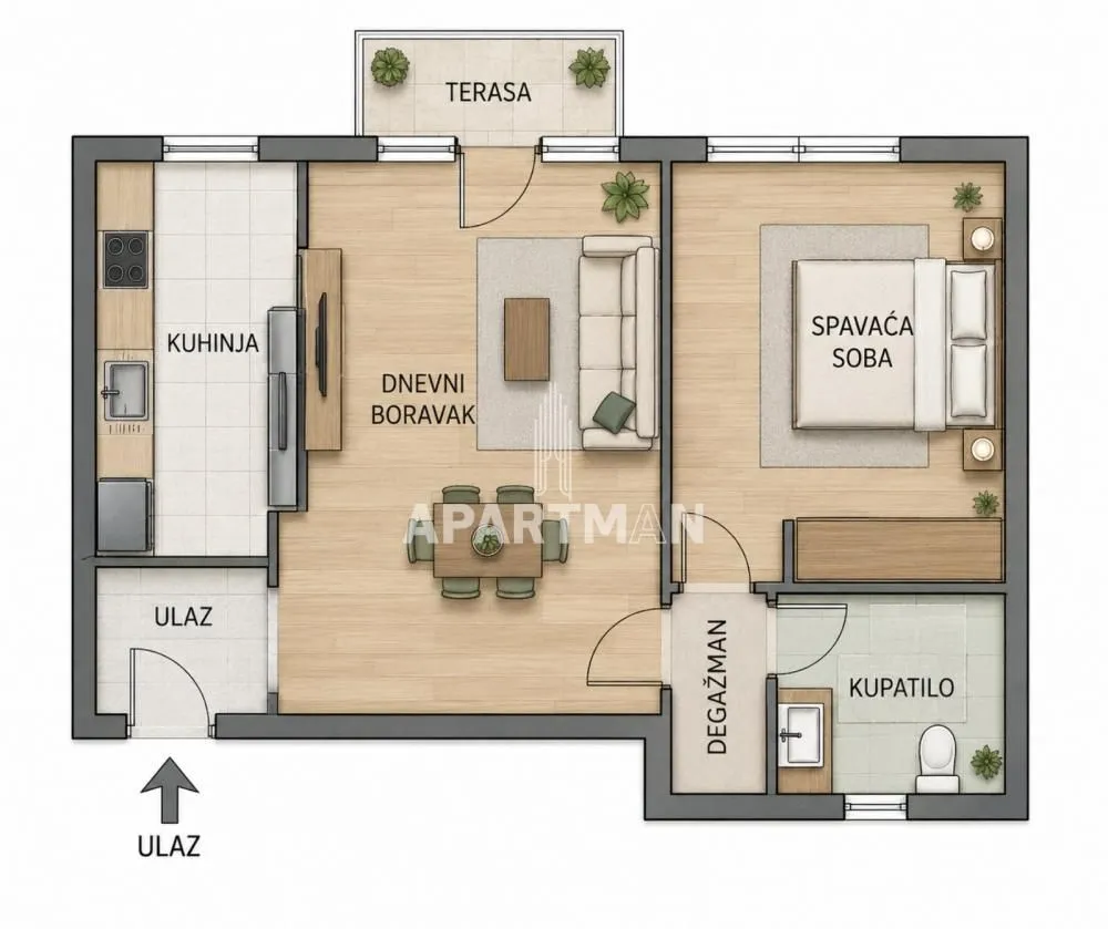 Prodaja, dvosoban stan, 48m², Stari Merkator, Novi Beograd Sve Podlokacije