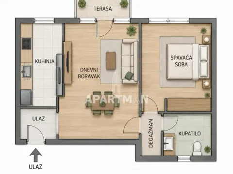 Prodaja, dvosoban stan, 48m², Stari Merkator, Novi Beograd Sve Podlokacije - image 11