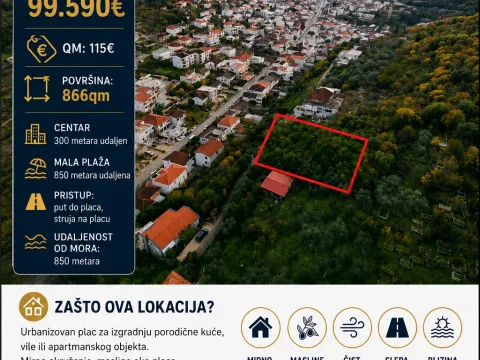 Sale, land lot, 866m², Centar, Ulcinj - image 1