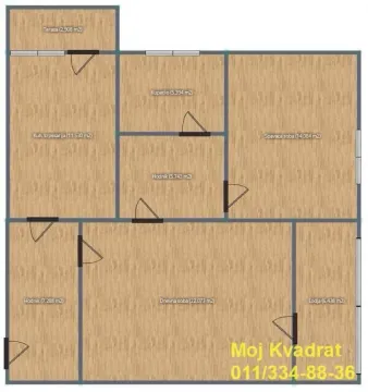 Osma crteža stana sa rasporedom prostorija i kvadraturom. - image 8