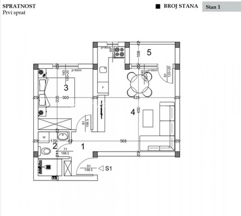 Sale, two bedroom apartment, 41m², Veternik, Novi Sad Sve Podlokacije