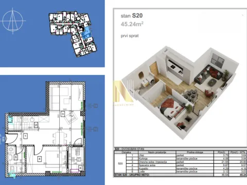 Prodaja, dvosoban stan, 45m², Salajka, Novi Sad Sve Podlokacije - image 2